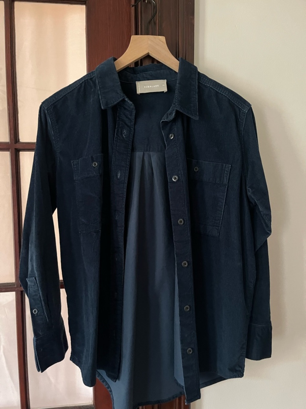 Everlane Oversized Corduroy Shirt Jacket - Deep Atlantic Blue - Size XS